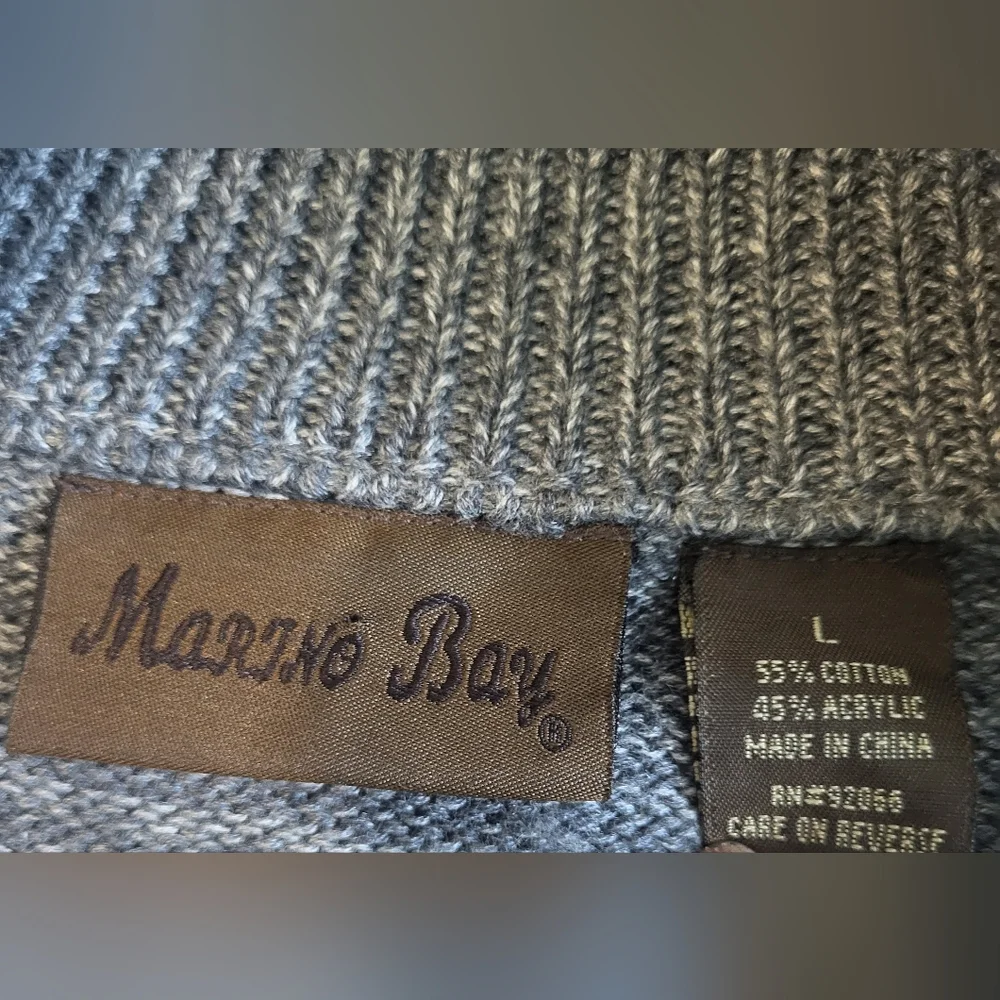 MERINO BAY, Men's Cardigan, 3 Pockets, Office, Cocktails, Business, Gray ,Size L